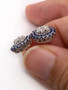 18k White Gold 1.5 Ct Natural Diamond & Sapphire Flower Cluster Earrings SI1