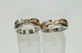 18k solid two tone gold natural diamond His and Hers solitaire wedding band set