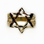 Mens 10K Solid Yellow Gold Diamond Cut Jewish Star of David Ring 4.8 Grams