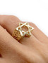Solid Yellow Gold Diamond Cut Jewish Star of David Ring