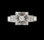 Art Deco 10k White Gold 0.16 Ct Natural Round Diamond Solitaire Ring size 6.5