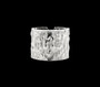 18K Solid White Gold Wide Designer Ring 5.27 TCW Diamond & Moissanite Center