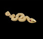 14K Solid Yellow Gold Snake Pendant kundalini snake Charm Large