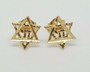 buy Yellow Gold Star of David Chai Jewish Symbol Stud Earrings