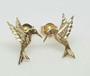 buy 14k Solid Yellow Gold Hummingbird Stud Earrings Push Back 13MM