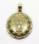 Men's 10K Yellow Gold Two Sided Virgin Mary Guadalupe Jesus Christ Pendant