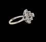 Vintage 14k solid White Gold 2 Ct Natural White Sapphire Cluster Flower Ring