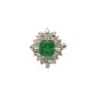 14K Solid White Gold 2.8 Ct Natural Emerald & Diamond Women’s Ring