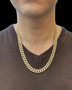 123 Gr 10k Solid Yellow Gold Mens Miami Cuban Link CZ Chain Necklace 23" 11.3mm