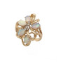 14k Yellow Gold 2.02 Ct Natural Opal & Diamond Cluster Ring
