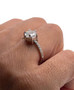18k White Gold 1.49 Ct Diamond & Hexagon Moissanite Engagement Ring