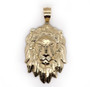 Mens 10K Solid Yellow Gold Lion Head Face Pendant Charm 19.3 Grams, 3" Large