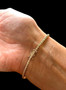 Bezel Set Diamond Tennis Bracelet 14k Yellow Gold 1.08 Ct Natural Round 7"