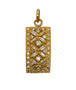 18K Solid Yellow Gold 0.80 Ct Diamond Womens Bar Pendant