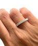 18k White Gold Princess Cut 0.86 Ct Moissanite Half Eternity Band Ring