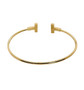 14k Yellow Gold 0.28 Ct Natural Diamond T Wire Bangle Bracelet