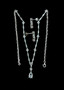18k White Gold 7.02Ct Lab Grown Diamond Tear Drop Bridal Set Necklace & Earrings