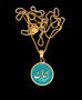 18k gold Iran Farsi Calligraphy Persian Name Enamel Pendant and Chain Necklace