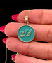18k gold Iran Farsi Calligraphy Persian Name Enamel Pendant and Chain Necklace
