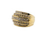 14K Yellow Gold  2.5 ct Natural Diamond 5 Rows Wide Women Ring