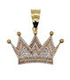 Custom made 10K Solid Gold  3 tcw Natural Diamond King Crown Pendant