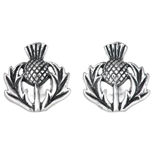 Sterling Silver Scottish Thistle Stud Earrings Shop On Scottishwebstore.com