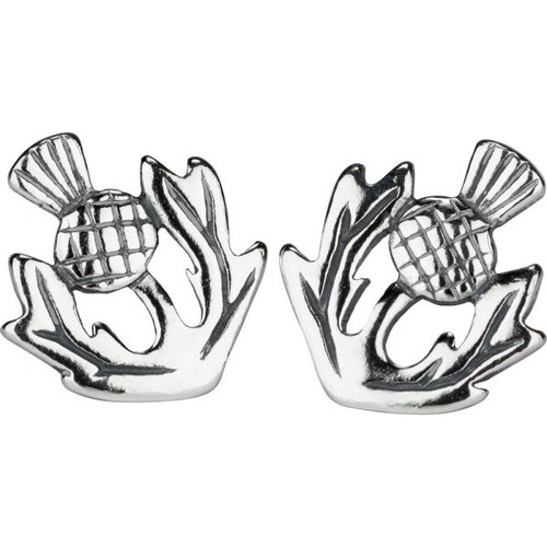 Thistle of Scotland Stud Earrings in Sterling Silver Shop on Scottishwebstore.com