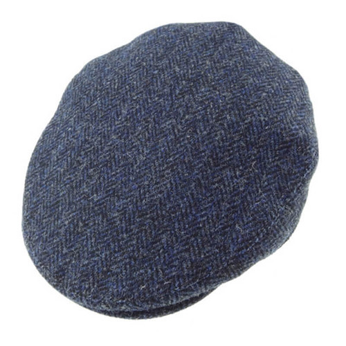 Men's Harris Tweed Country Cap In Navy Colour Shop Online On Scottishwebstore.com