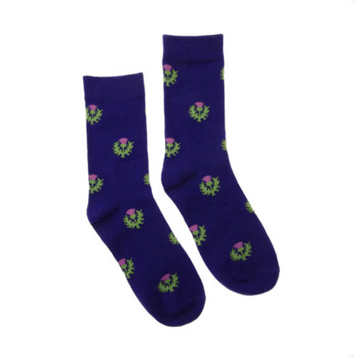 Women's Thistle Flower Designed Socks Shop On Scottishwebstore.com