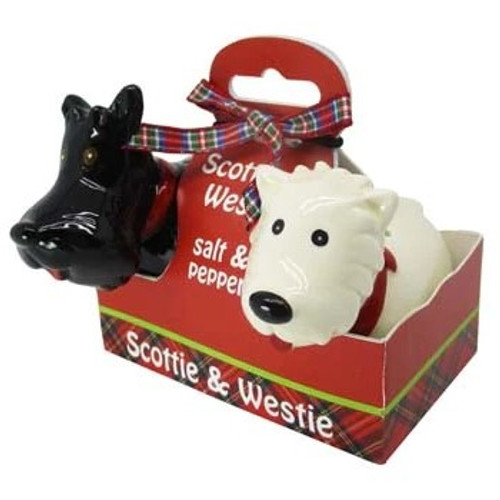 Ceramic Scottie & Westie Salt & Pepper Shakers Scottishwebstore.com