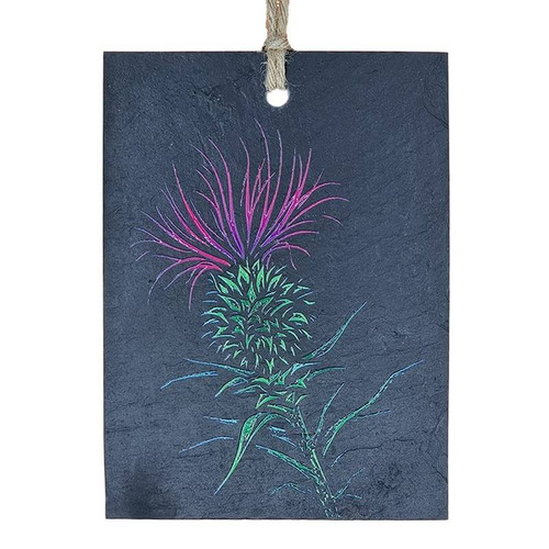 Natural Slate Thistle Designed Wall Hanging on Scottishwebstore.com