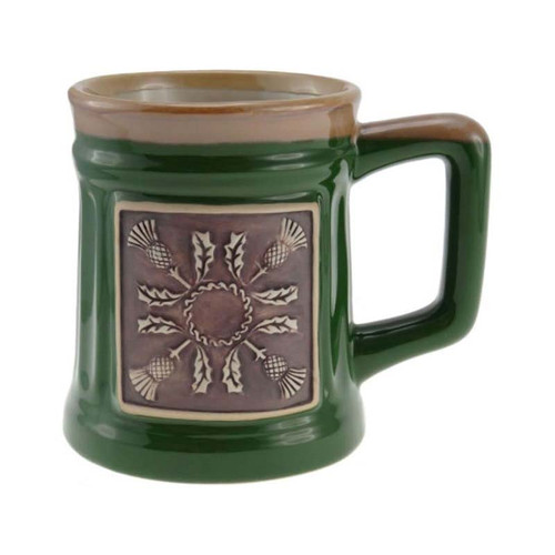 Thistle Flower Stoneware Beer Mug On Scottishwebstore.com