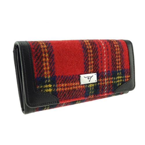 Harris Tweed Long Wallet Stewart Tartan On Scottishwebstore.com