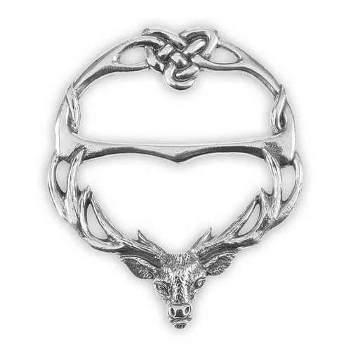 Antique Highland Stag Pewter Scarf Ring On Scottishwebstore.com