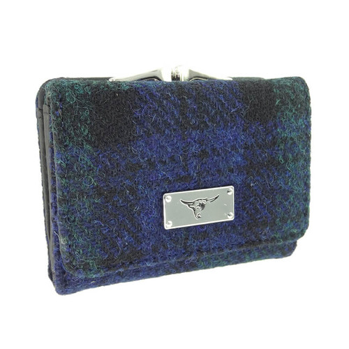 Women's Small Harris Tweed Wallet – Blackwatch Tartan On Scottishwebstore.com