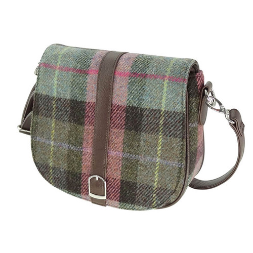 Green Tartan Harris Tweed Shoulder Bag On Scottishwebstore.com