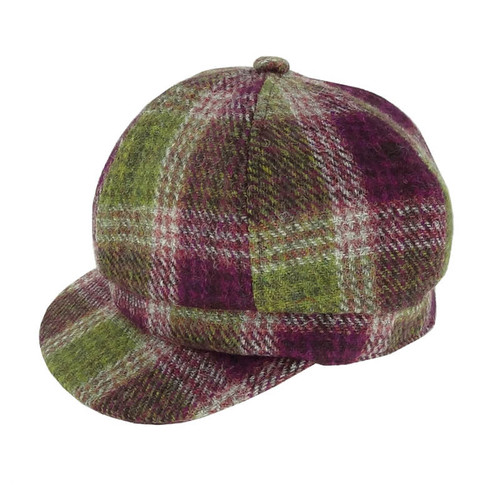 Women's Harris Tweed Cap – Heather Check On Scottishwebstore.com