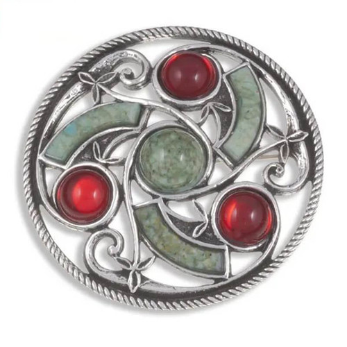 Celtic Miracle Brooch with Gemstones On Scottishwebstore.com