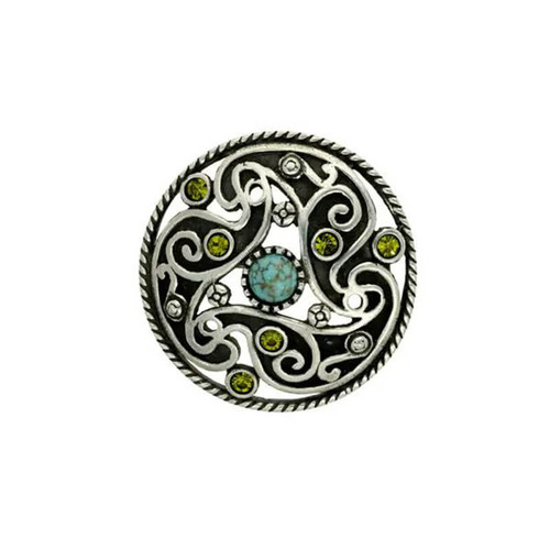 Triskele Paisley Brooch with Gemstones On Scottishwebstore.com