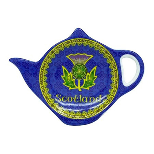 Ceramic Golden Thistle Tea Bag Holder ScottishWebstore.com