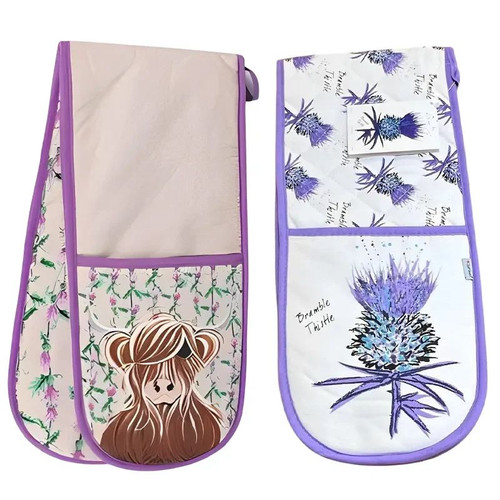 DC-SIT11BT and DC-T11MISS Scottish Emblems Cotton Double Oven Mitt Scottishwebstore.com