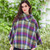 Scottish Poncho Cowl Neck Collar In Green Purple And Blue Shop On Scottishwebstore.com