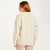 Ladies Traditional Heavyweight Merino Wool Aran Sweater White  Back Scottishwebstore.com