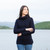 Women's Aran Cable Roll Neck Sweater Navy Scottishwebstore.com