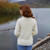 Ladies Honeycomb Crewneck Aran Sweater Natural Back Side Scottishwebstore.com