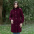 Women's Long Merino Wool Button Coat Wine Colour Shop On Scottishwebstore.com