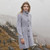 Women's Long Merino Wool Button Coat Grey Colour Shop On Scottishwebstore.com