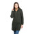 Iona Hooded Aran Zipper Coat Army Green Front Side Studio Shop Online On Scottishwebstore.com