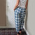 LV-FLPL-LV38 Ladies Fleece Lined Douglas Tartan Lounge Pants Back Side View  Scottishwebstore.com