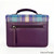 MCS-CB2504-MCS2204-GREEN PURPLE PLAID Colour Handwoven Harris Tweed Mini Messenger Bag Back Side View Scottishwebstore.com